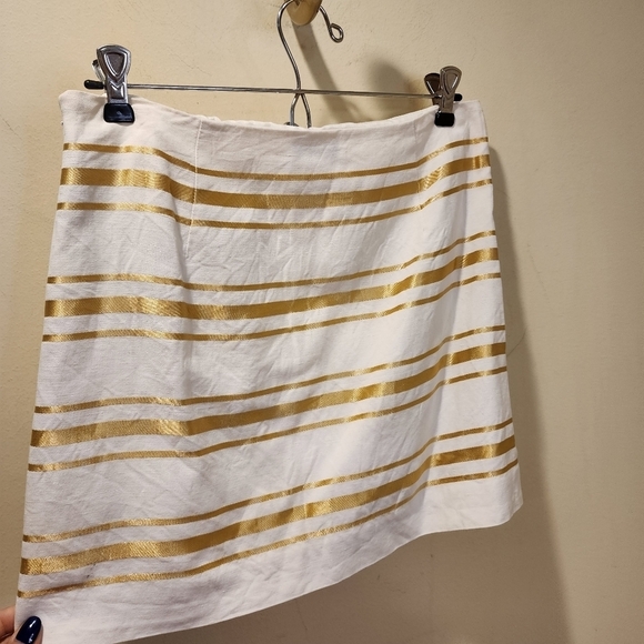 J.Crea golden stripes mini skirt size 0 - Picture 5 of 10